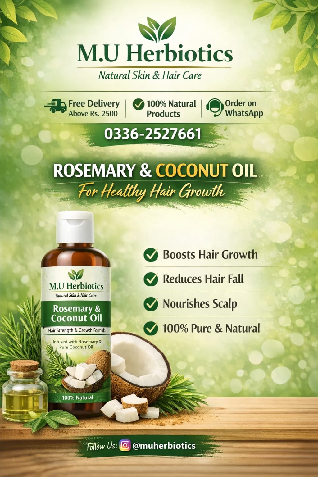 M.U Herbal Hair Growth Coconut Oil – 100ml
