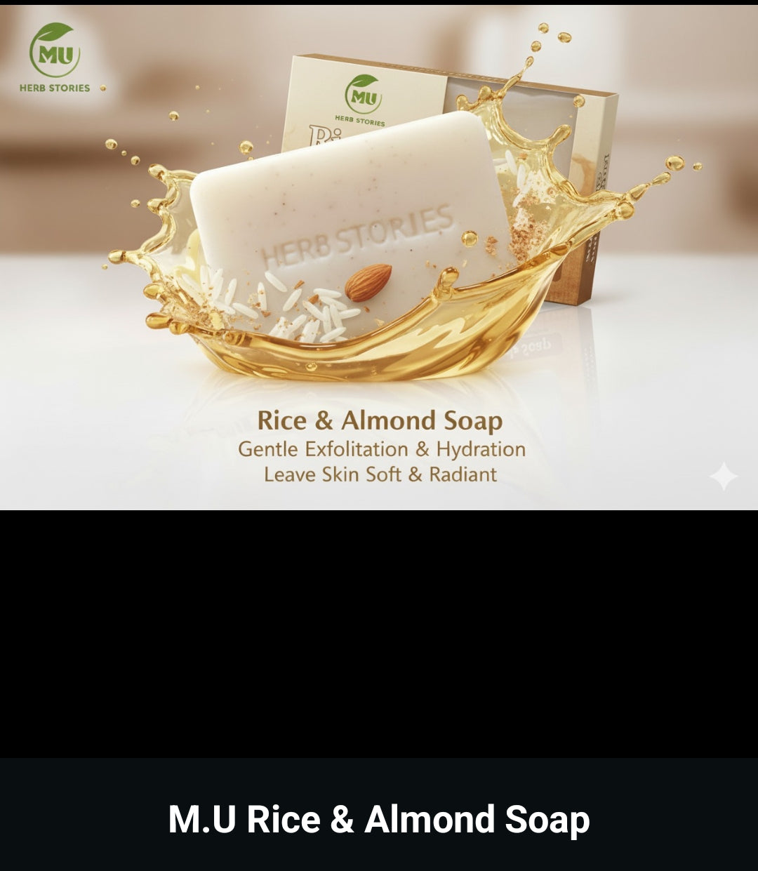 M.U Herbiotics Rice & Almond Herbal Soap - 200g